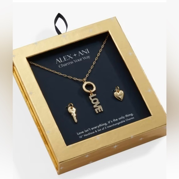 Alex + Ani Love Interchangeable Charm Necklace Gift Set-New in Box - Picture 1 of 7